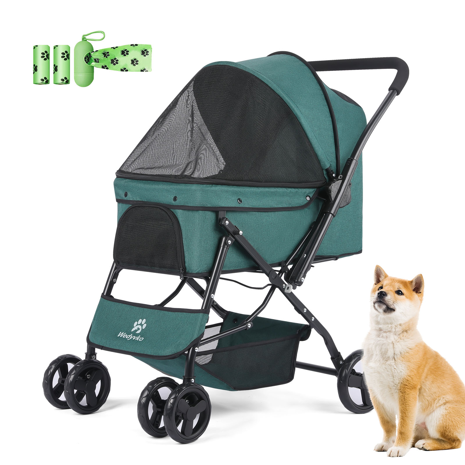 3 in 1 Dog Stroller with Detachable Carrier&Car Seat Combo Best Lightweight Folding Portable All Terrain Pet Travel System Puppy Cat Stroller for up to 30lbs Animal P03