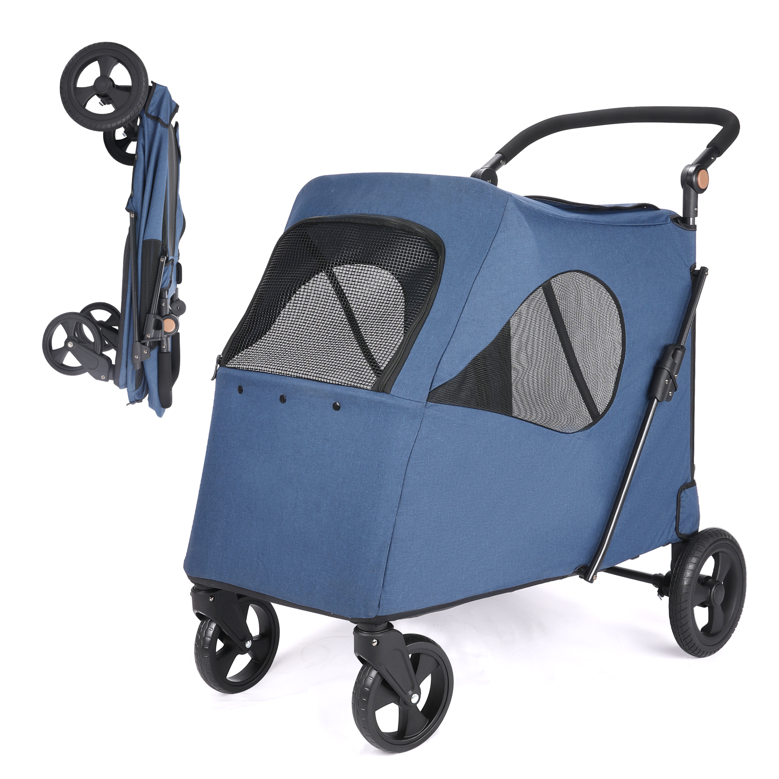 3 in 1 Dog Stroller with Detachable Carrier&Car Seat Combo Best Lightweight Folding Portable All Terrain Pet Travel System Puppy Cat Stroller for up to 30lbs AnimalP04A